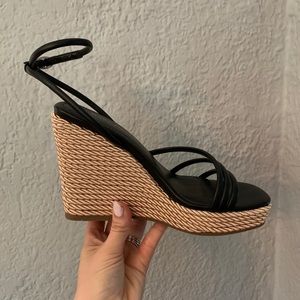 Black strappy wedges